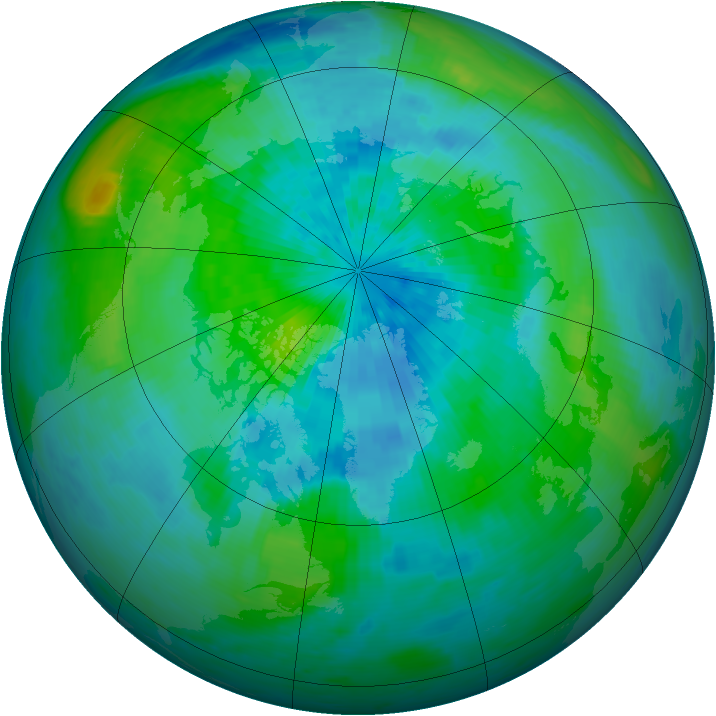 Arctic ozone map for 19 September 1994
